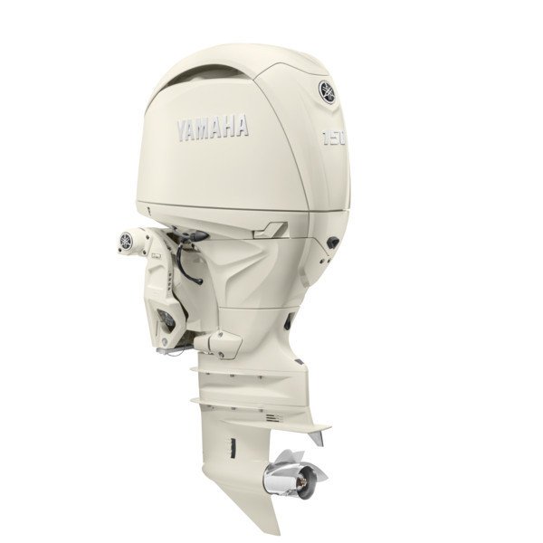 Yamaha 150hp DEC Outboard Motor 25" Shaft Standard Rotation Classic White F150XSA4
