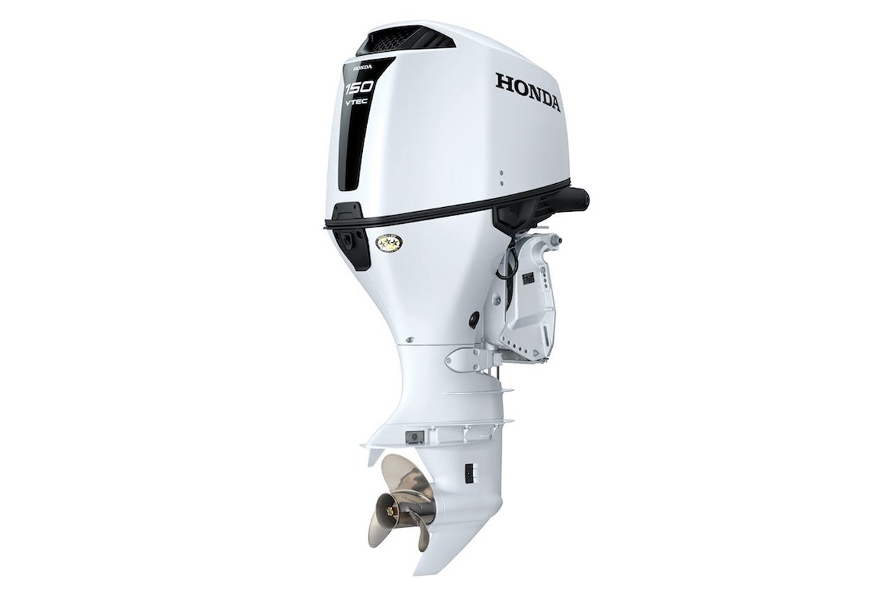 Honda 150hp White Outboard | Remote Mechanical, Electric Start, 20" Shaft | BF150DK1LRA