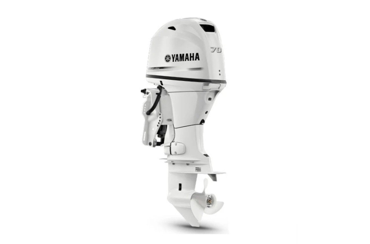 Yamaha 70hp Midrange Outboard Motor 20" Shaft Standard Rotation Pearl White F70LB2 WT