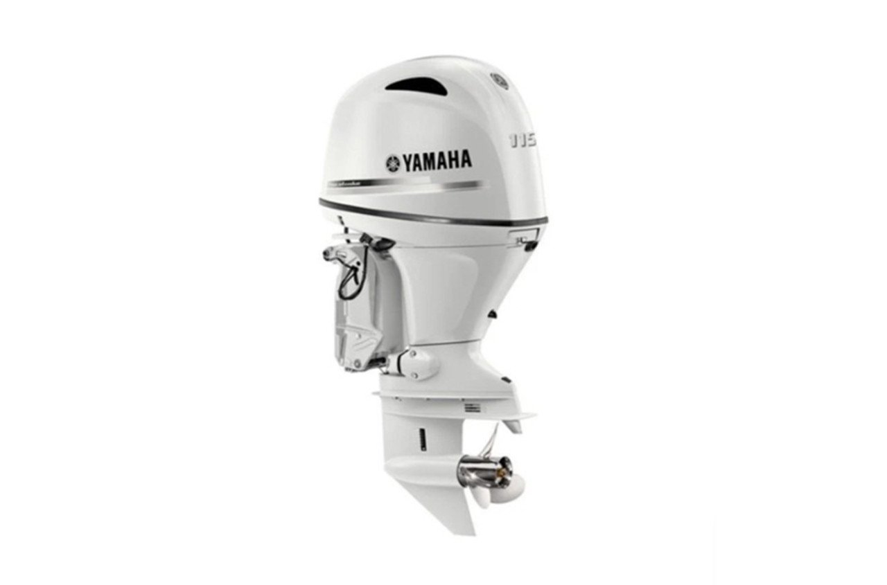 Yamaha 115hp Standard Outboard Motor 25" Shaft Counter Rotation Pearl White LF115XB2